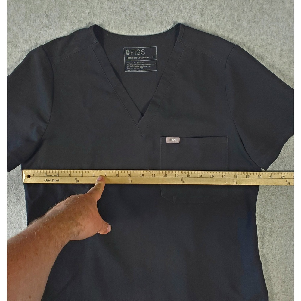 Figs Catarina Technical Collection V-Neck Scrub Top Black Women's Medium - Picture 7 of 10